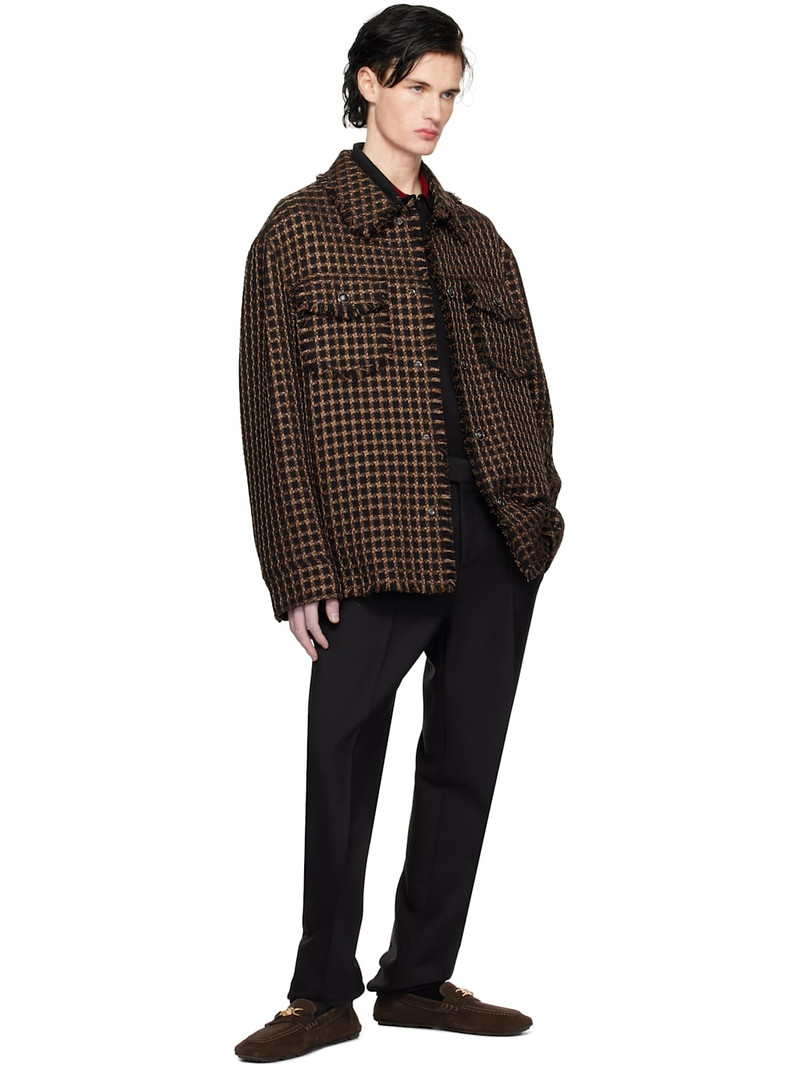 VERSACE Brown Villa Suede Driver Loafers outlook