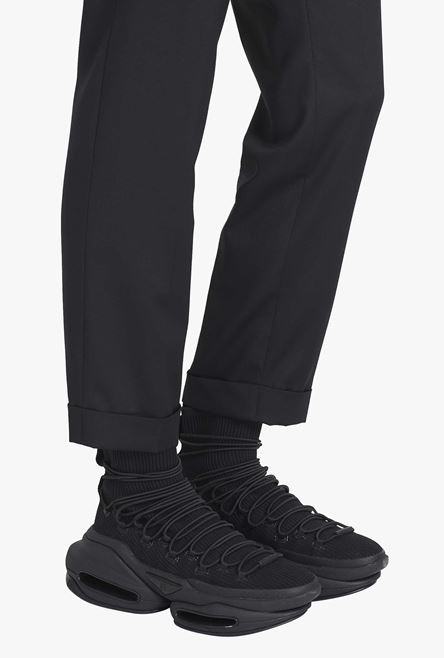 Black knit and suede B-Bold high-top sneakers - 8