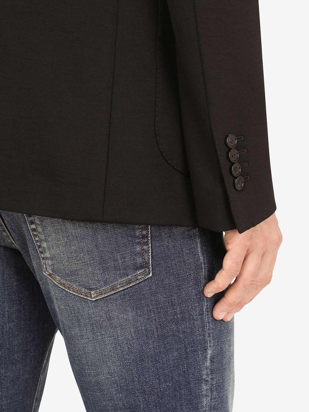 appliqué virgin wool-blend blazer - 5