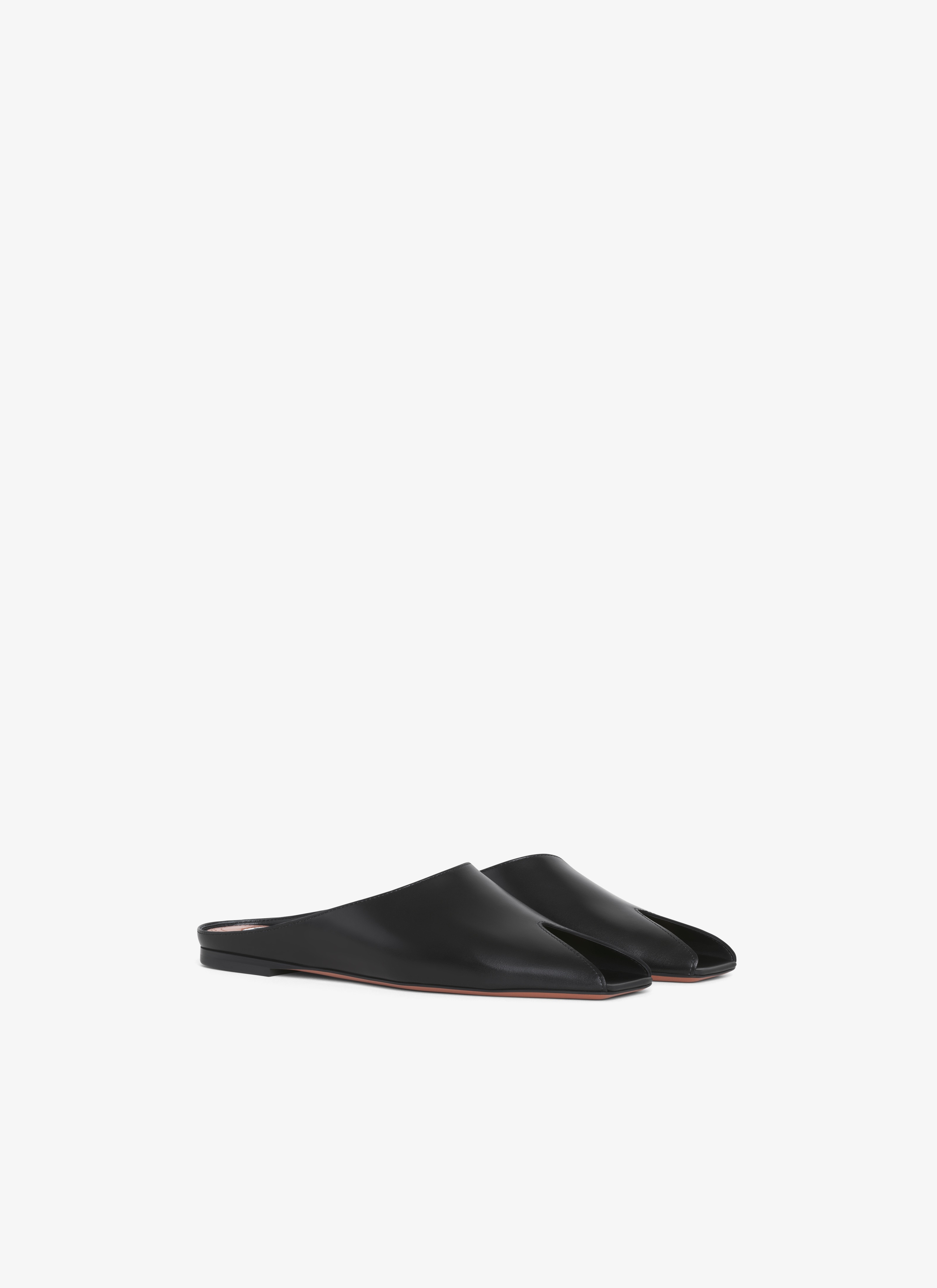 SPIKE FLAT MULES IN CALFSKIN - 2