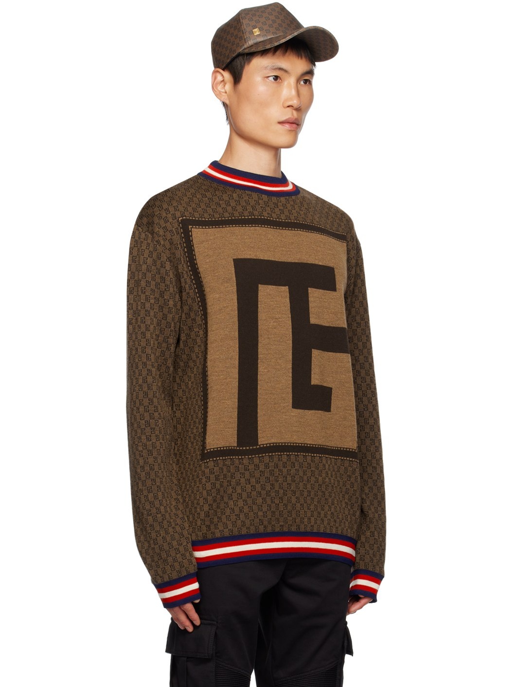 Brown Monogram Sweater - 2