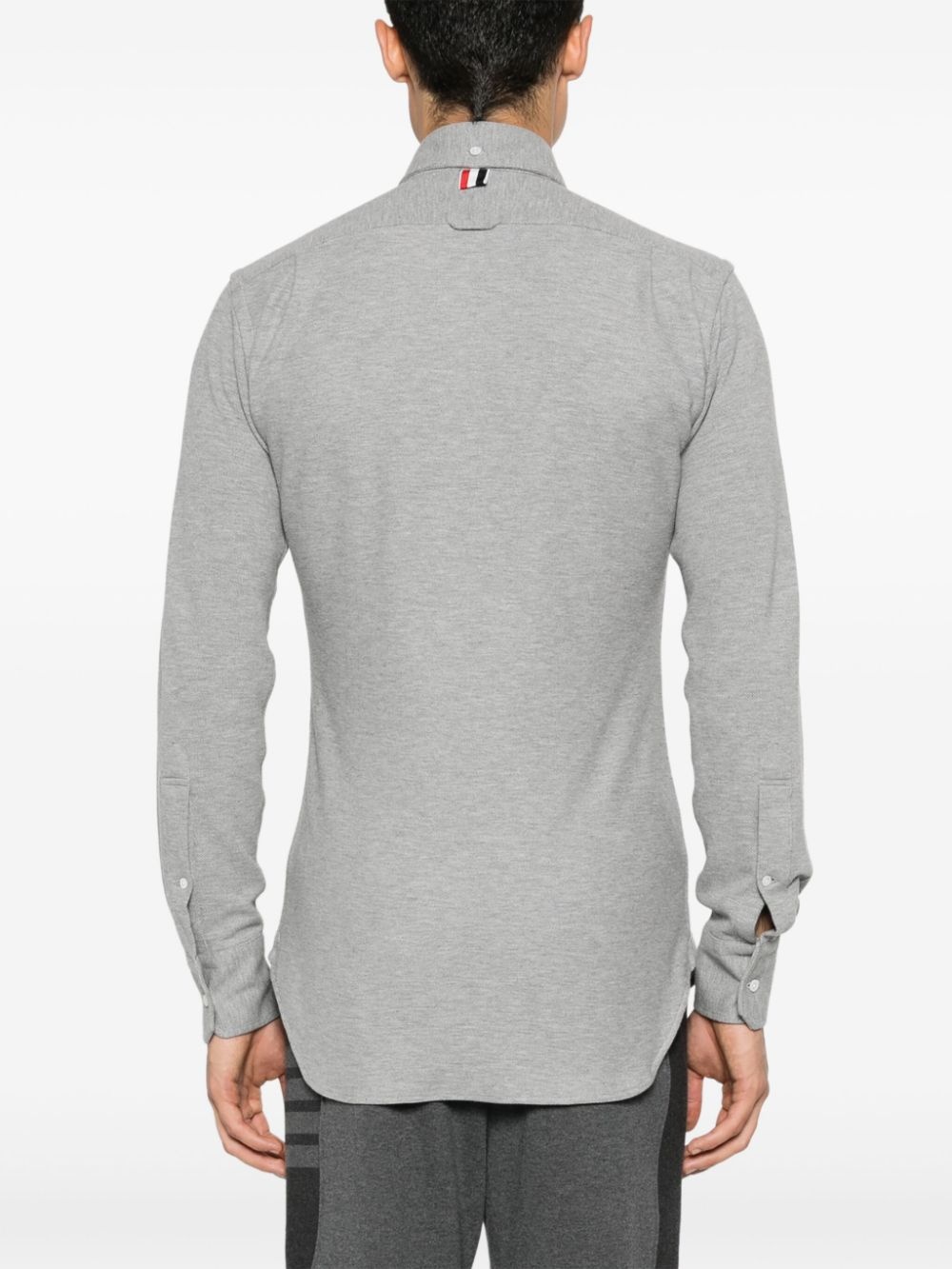 mélange-effect piqué shirt - 4