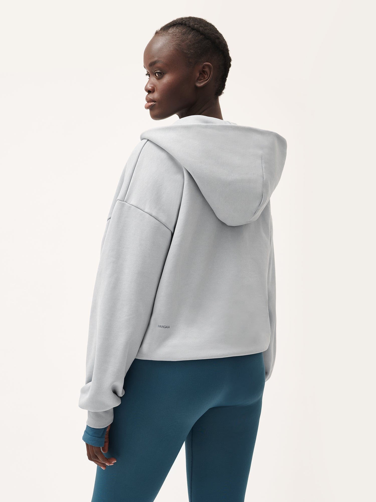 Womens Natural Dye Oversized Hoodie - Midnight Fog Grey - 3