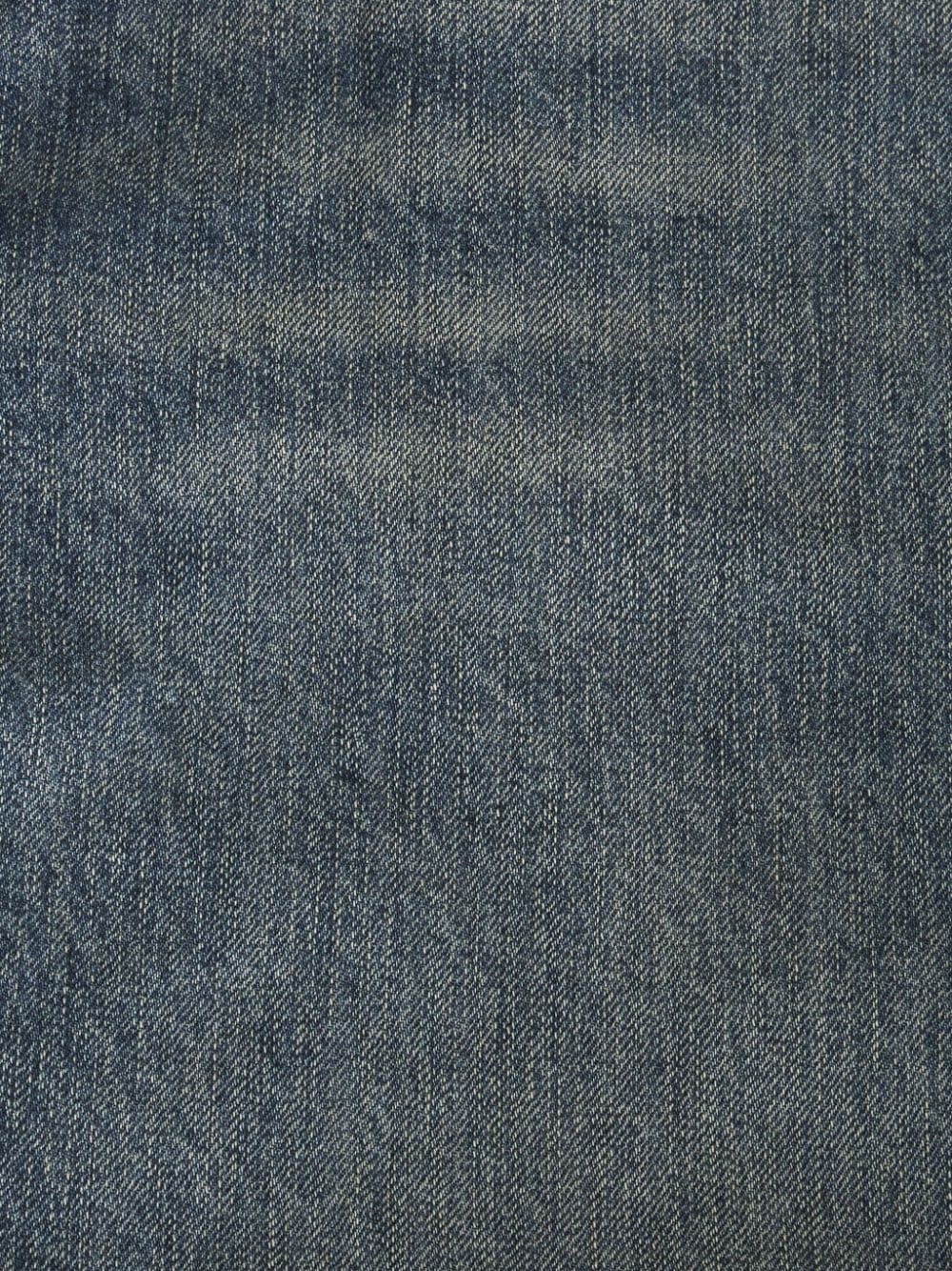 wide-leg cropped cotton jeans - 6