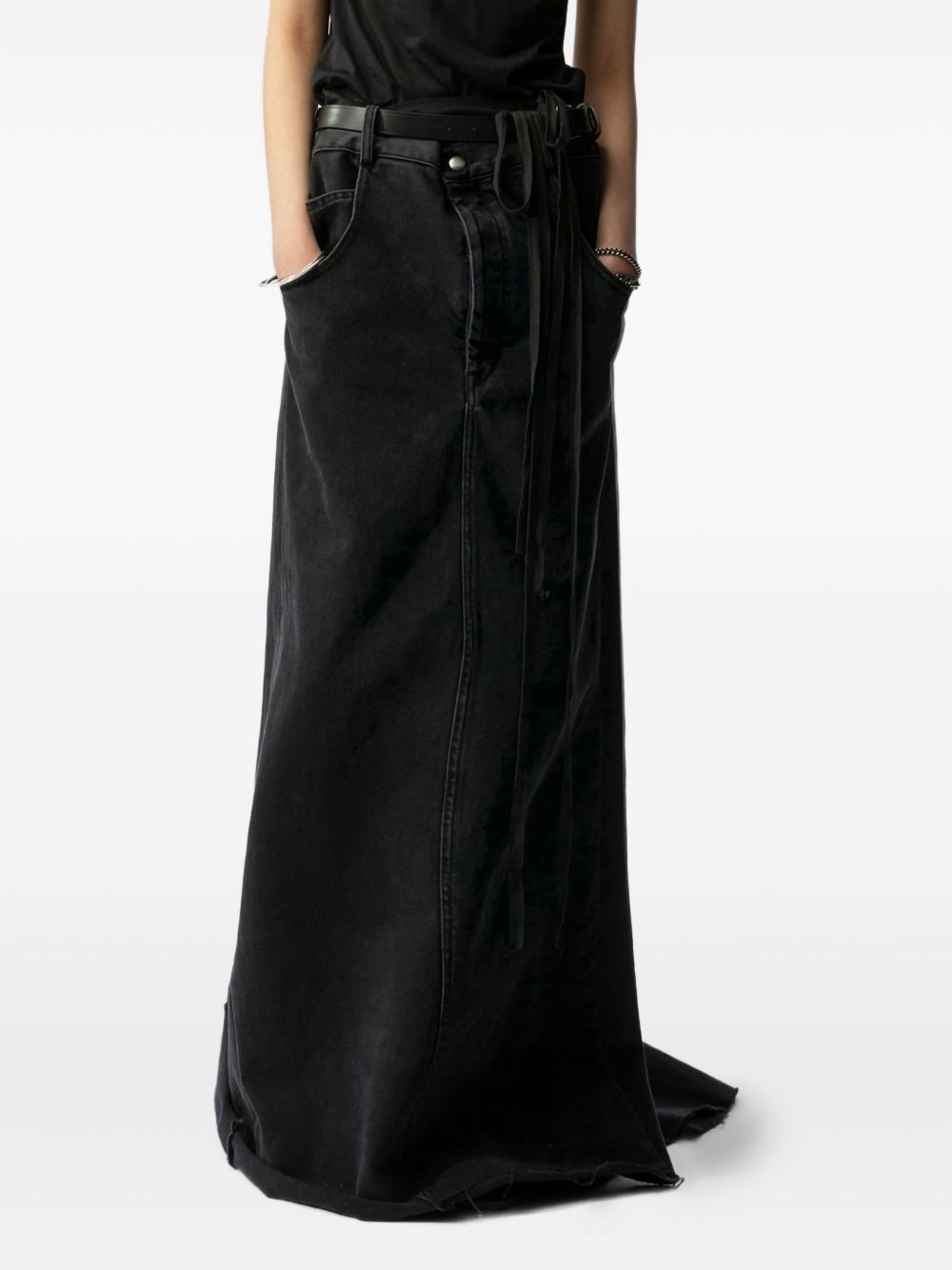 Goele high-waisted denim maxi skirt - 1
