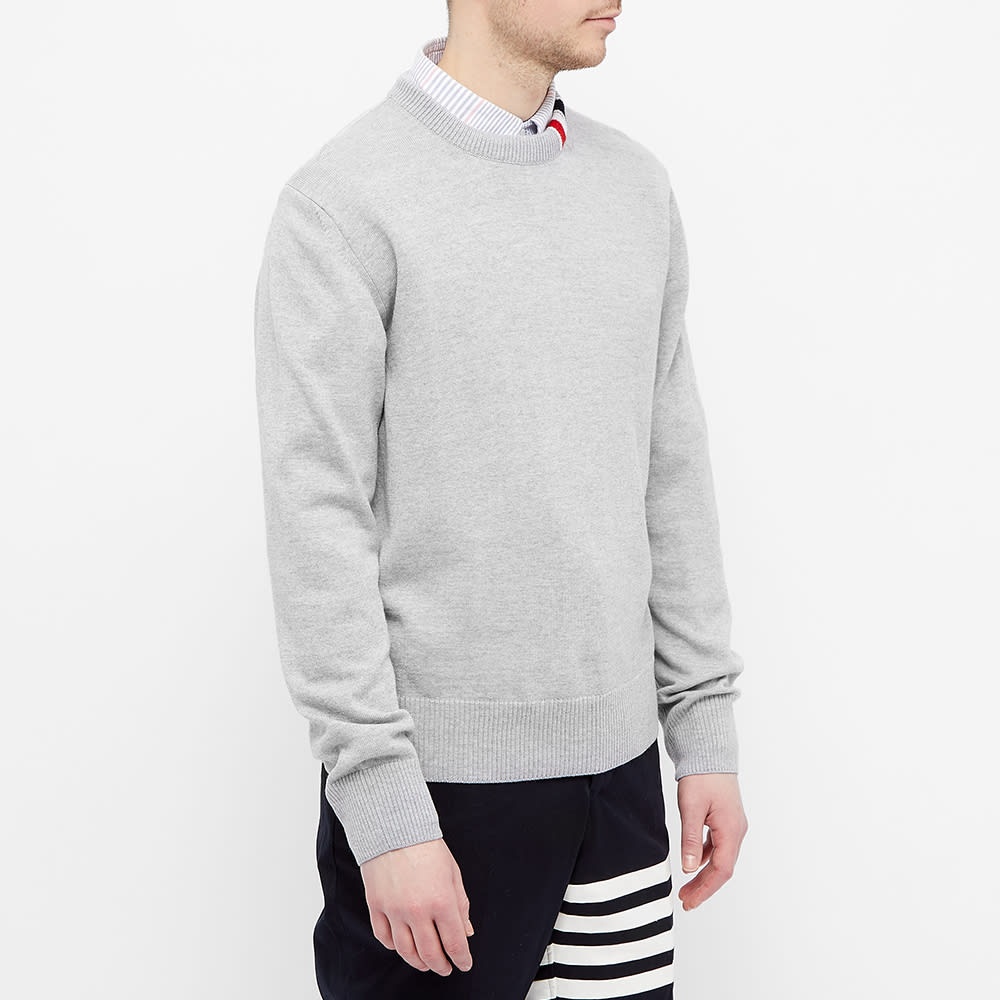 Thom Browne Jersey Stitch Tricolore Collar Crew Knit - 4