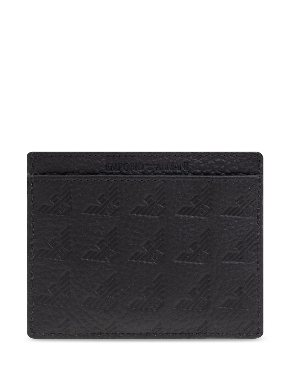 Eagle-embossed leather card holder - 2