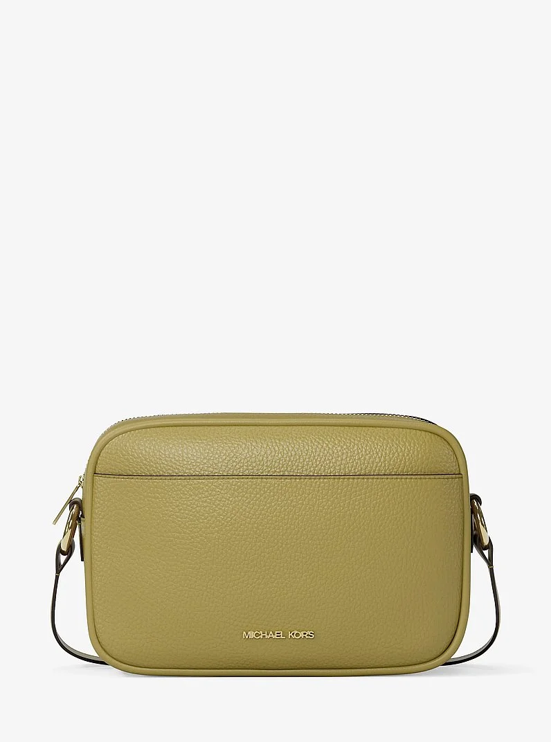 Jet Set Large Pebbled Leather Camera Crossbody Bag - 1