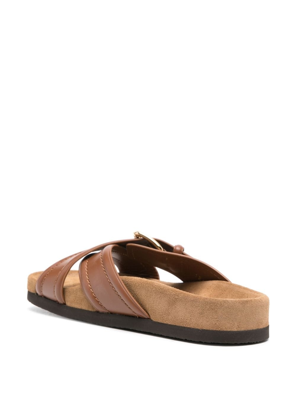 VLogo-plaque leather slides - 3