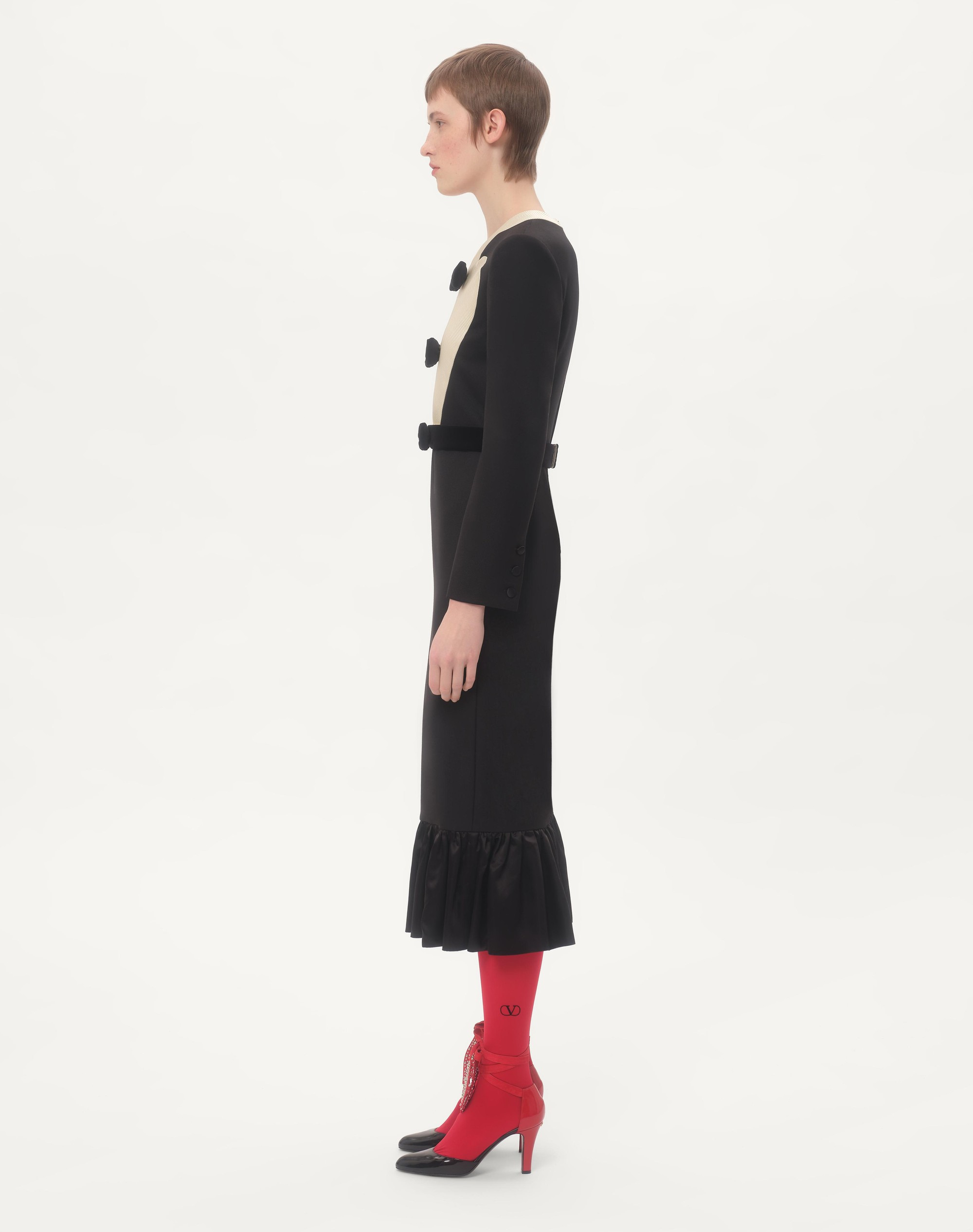 VIRGIN WOOL MIDI DRESS WITH BOWS - 6