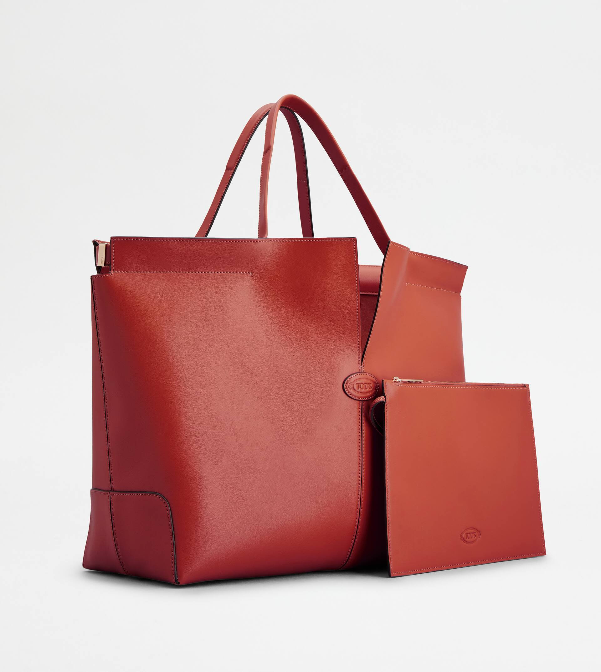 TOD'S DI BAG FOLIO IN LEATHER MEDIUM - RED - 3