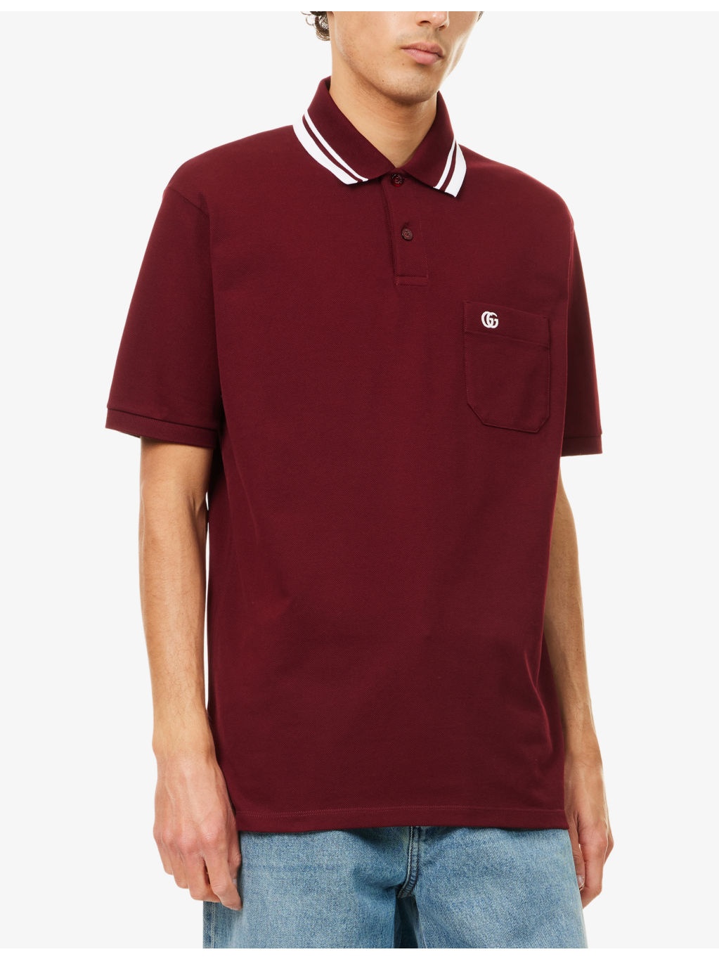 Logo-Embroidered Stripe-Collar Cotton-Pique Polo Shirt - 3