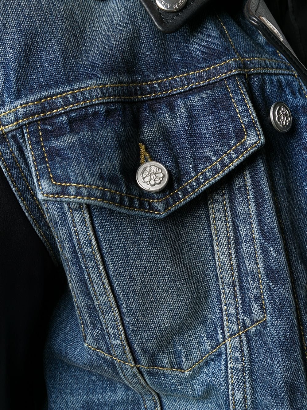 hybrid denim biker jacket - 5