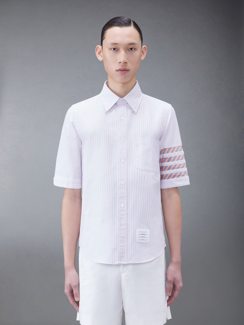 Thom Browne Stripe Oxford 4-Bar Short Sleeve Shirt outlook
