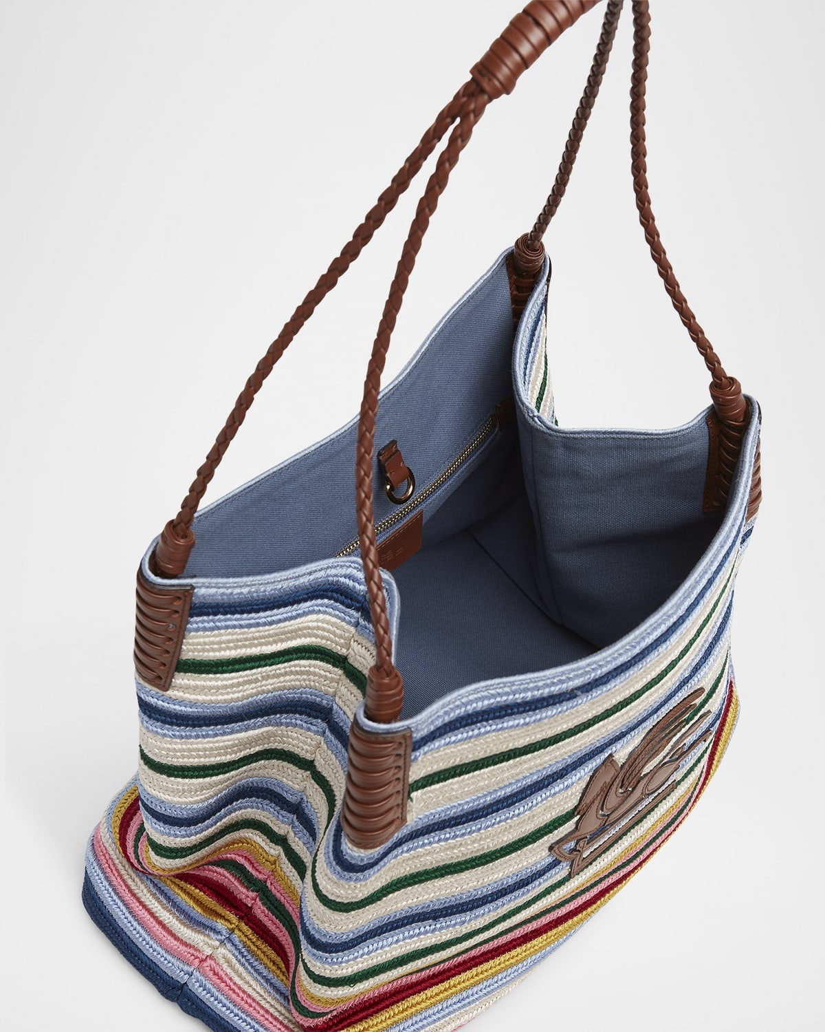Etro Libra Striped Shopping Shoulder Bag | neimanmarcus