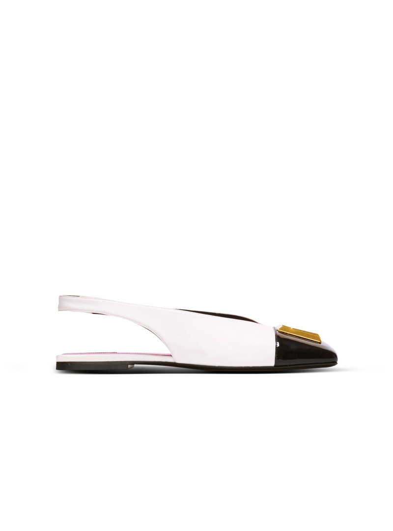 Flat Eden slingbacks in two-tone leather 1