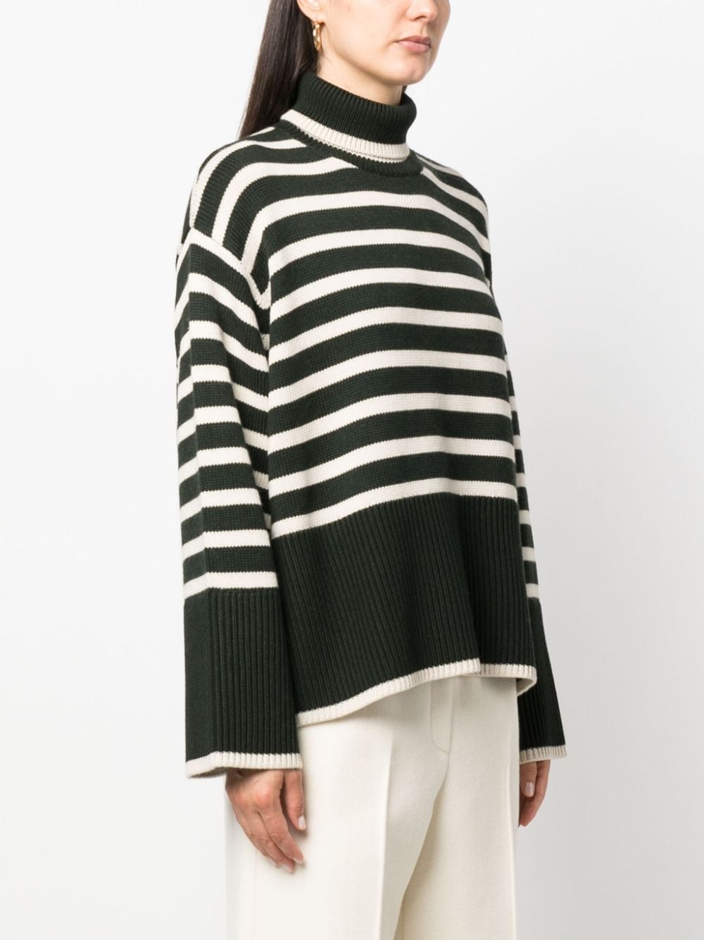striped wool-cotton jumper - 3