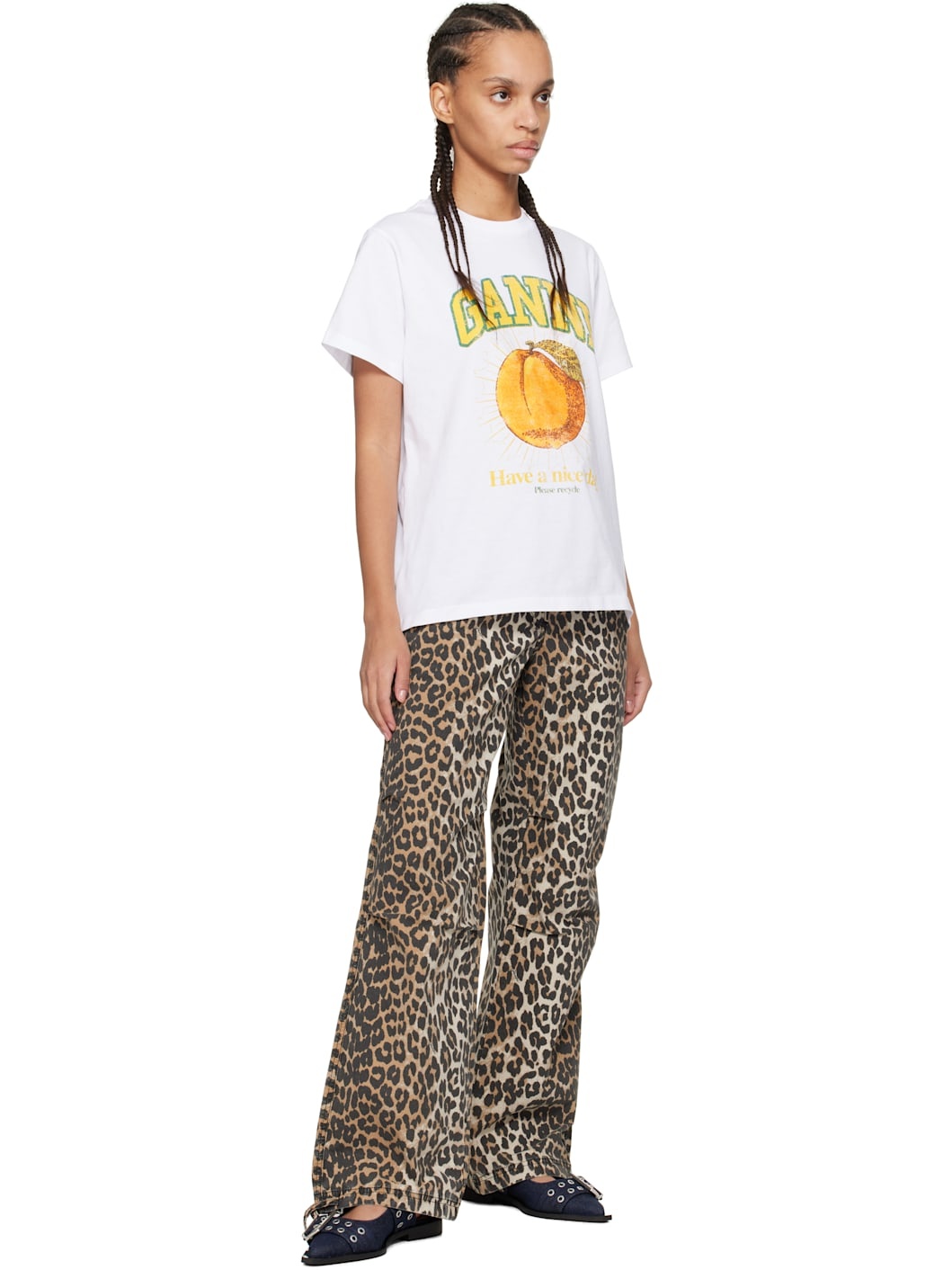 White Relaxed Peach T-shirt - 4