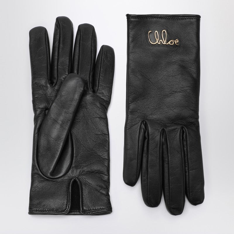 Chloé Chloé Iconic Black Leather Gloves Women - 1