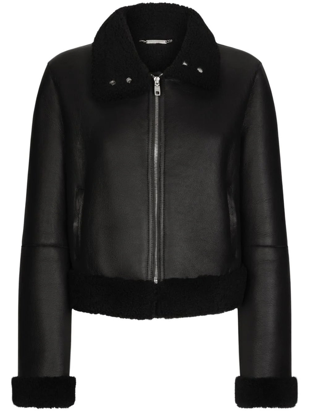 lambskin biker jacket - 1