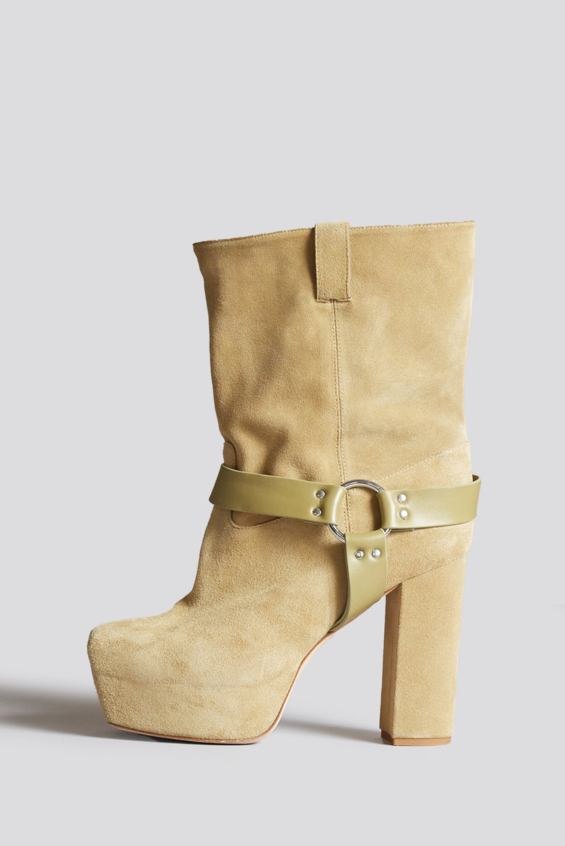 SID HEELED HARNESS BOOT - KHAKI 2