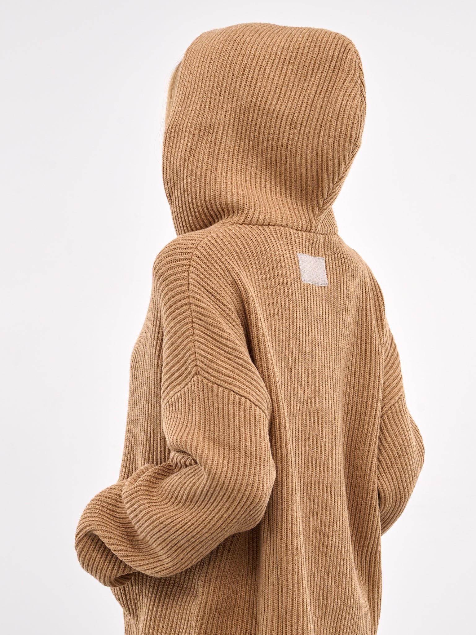 Zip-Up Ribbed Knit Hoodie - 5
