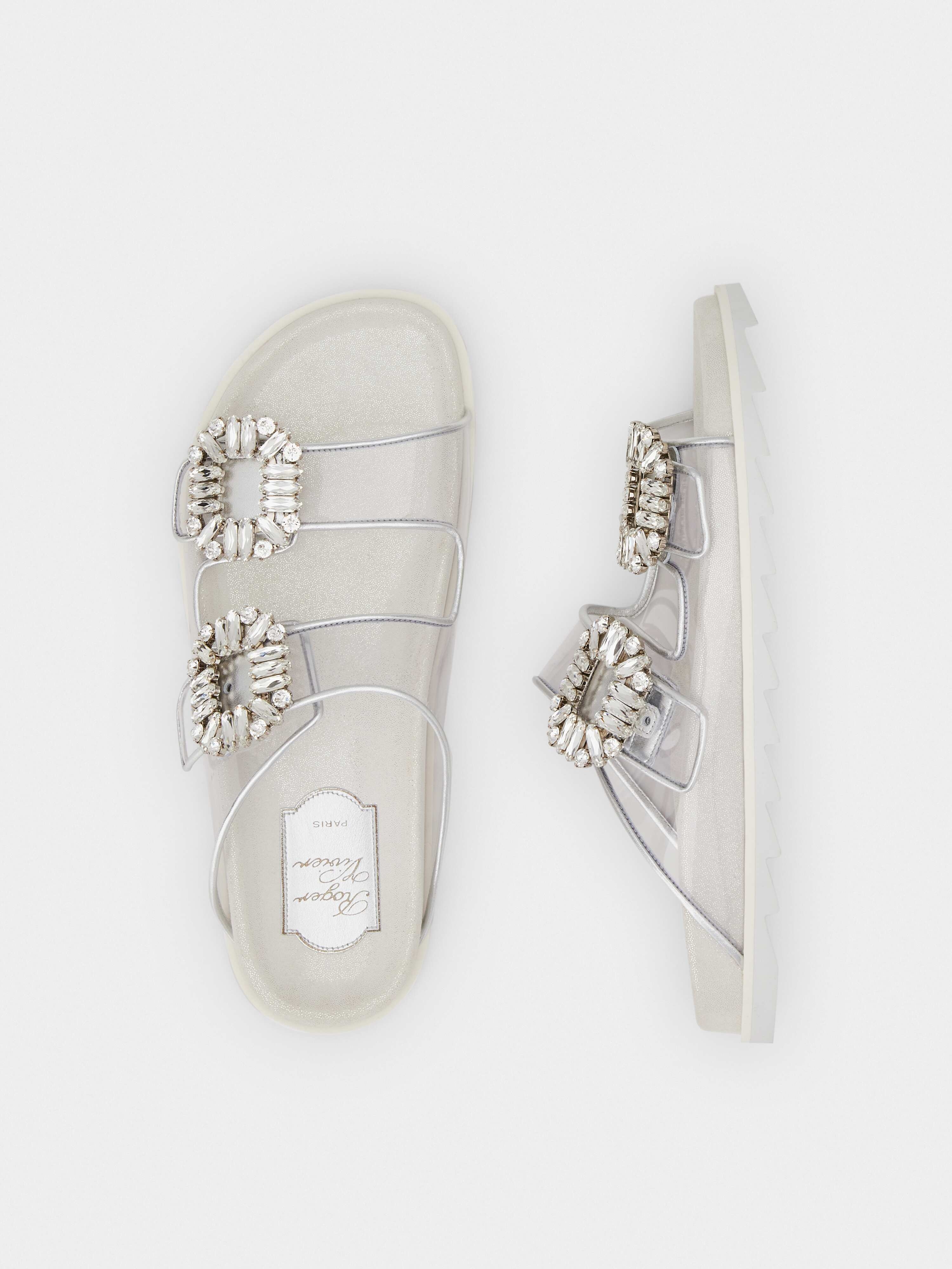 Slidy Viv' Strass Buckle Mules in PVC - 4