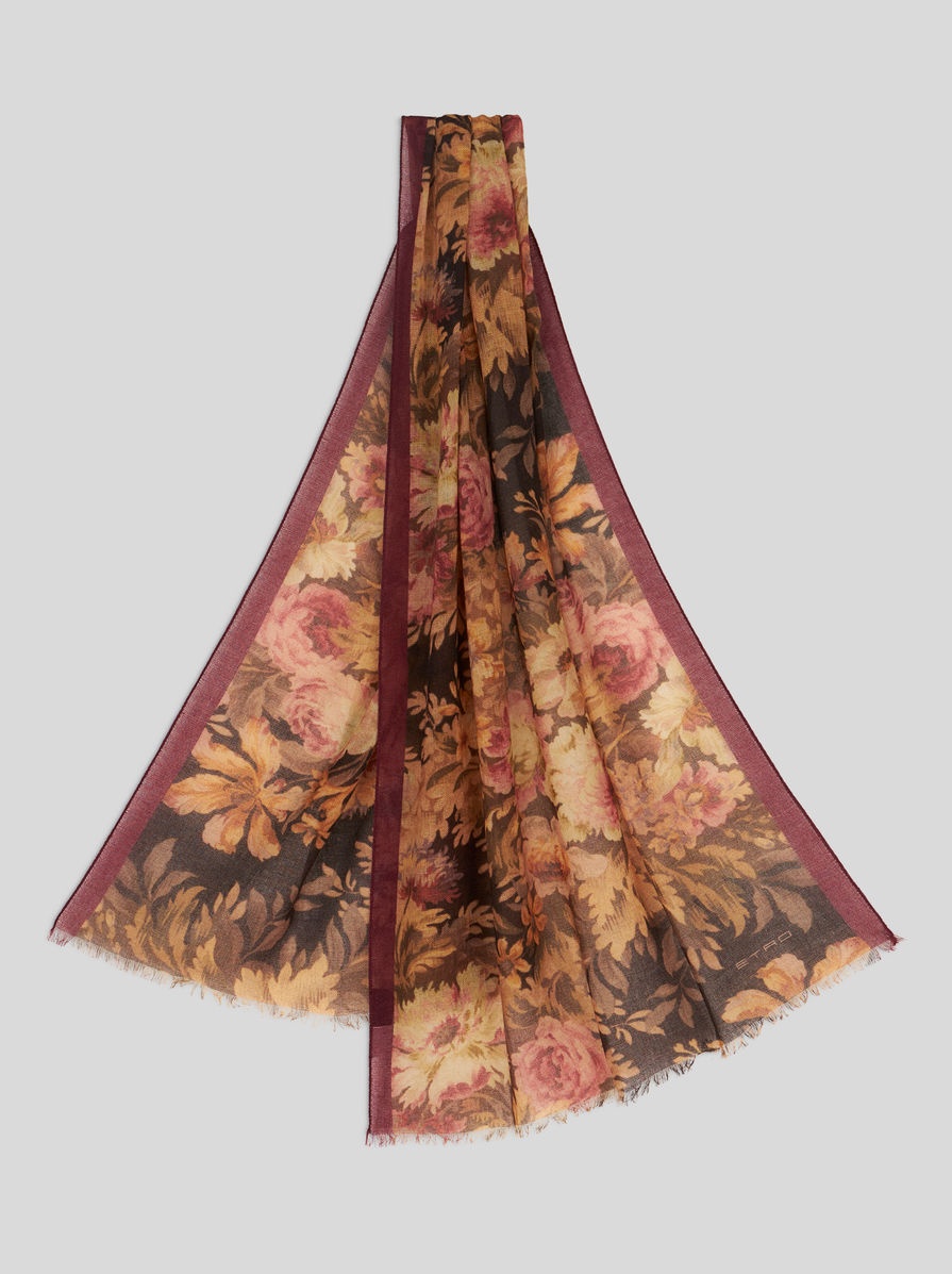 FLORAL CASHMERE SCARF - 1