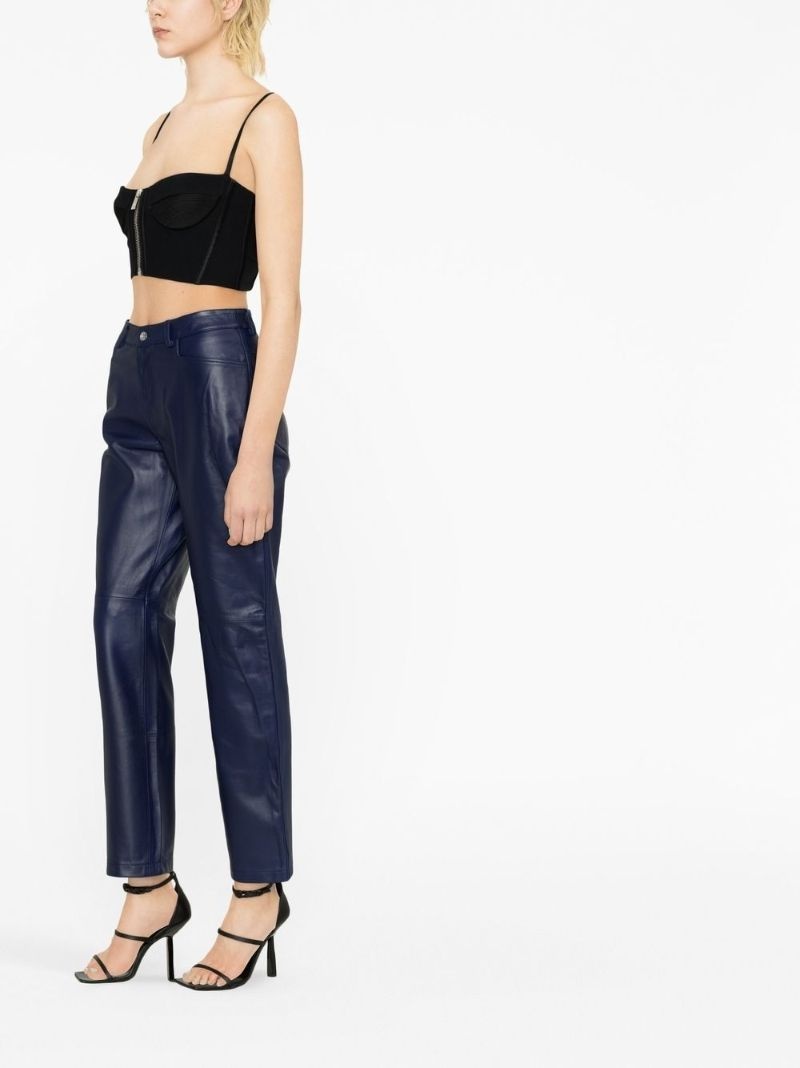 Straight Leg Leather Pant - 3