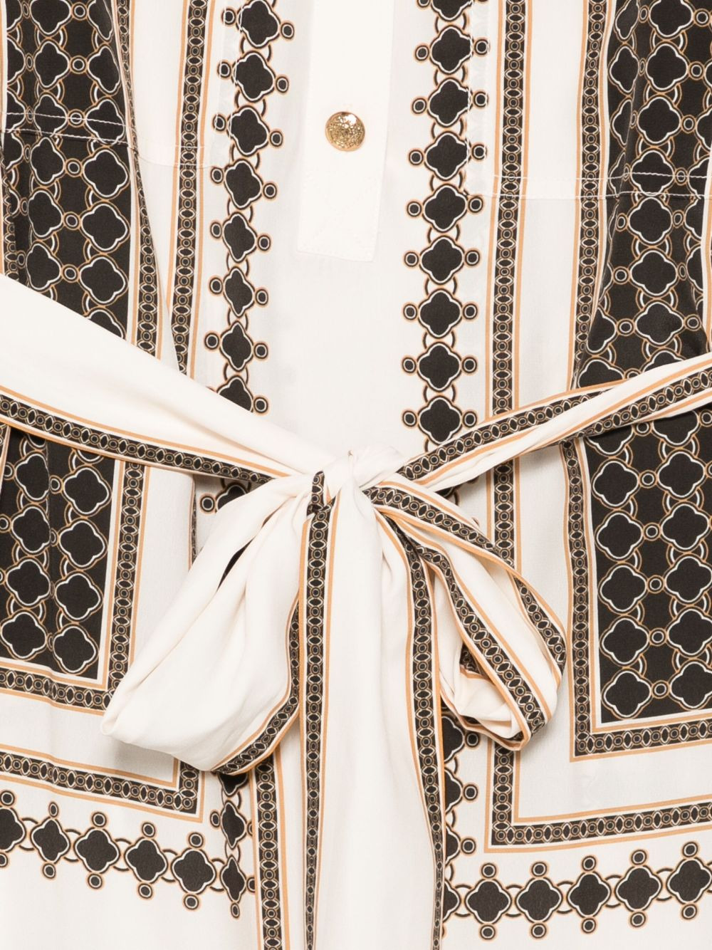 geometric-print belted dress - 3