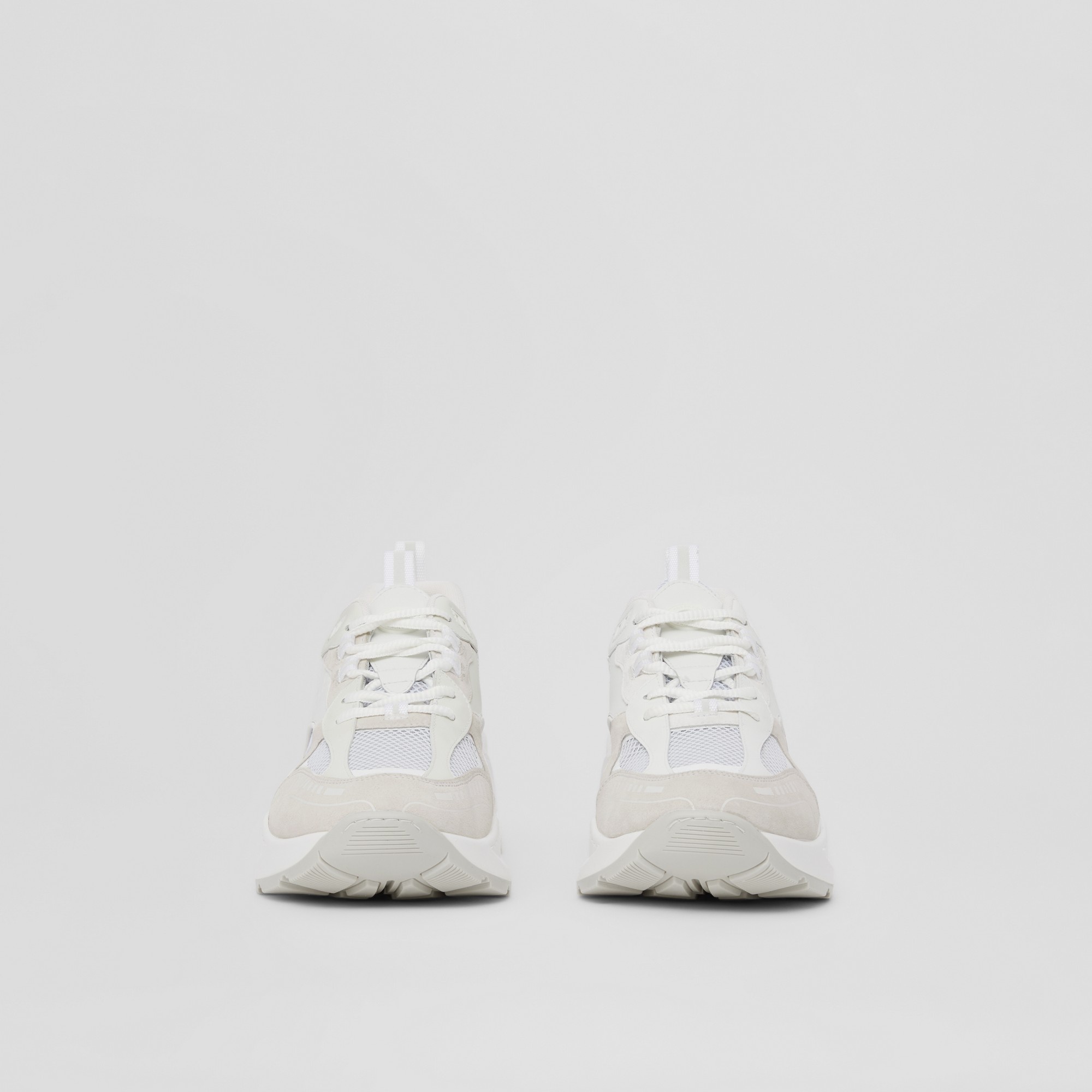 Logo Print Leather, Suede and Mesh Sneakers - 4