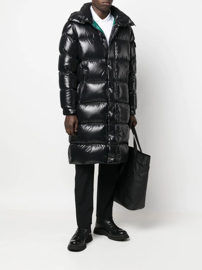 Moncler high-shine feather-down padded coat outlook