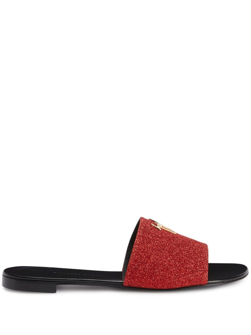 Shirley glitter-detail flat sandals 1
