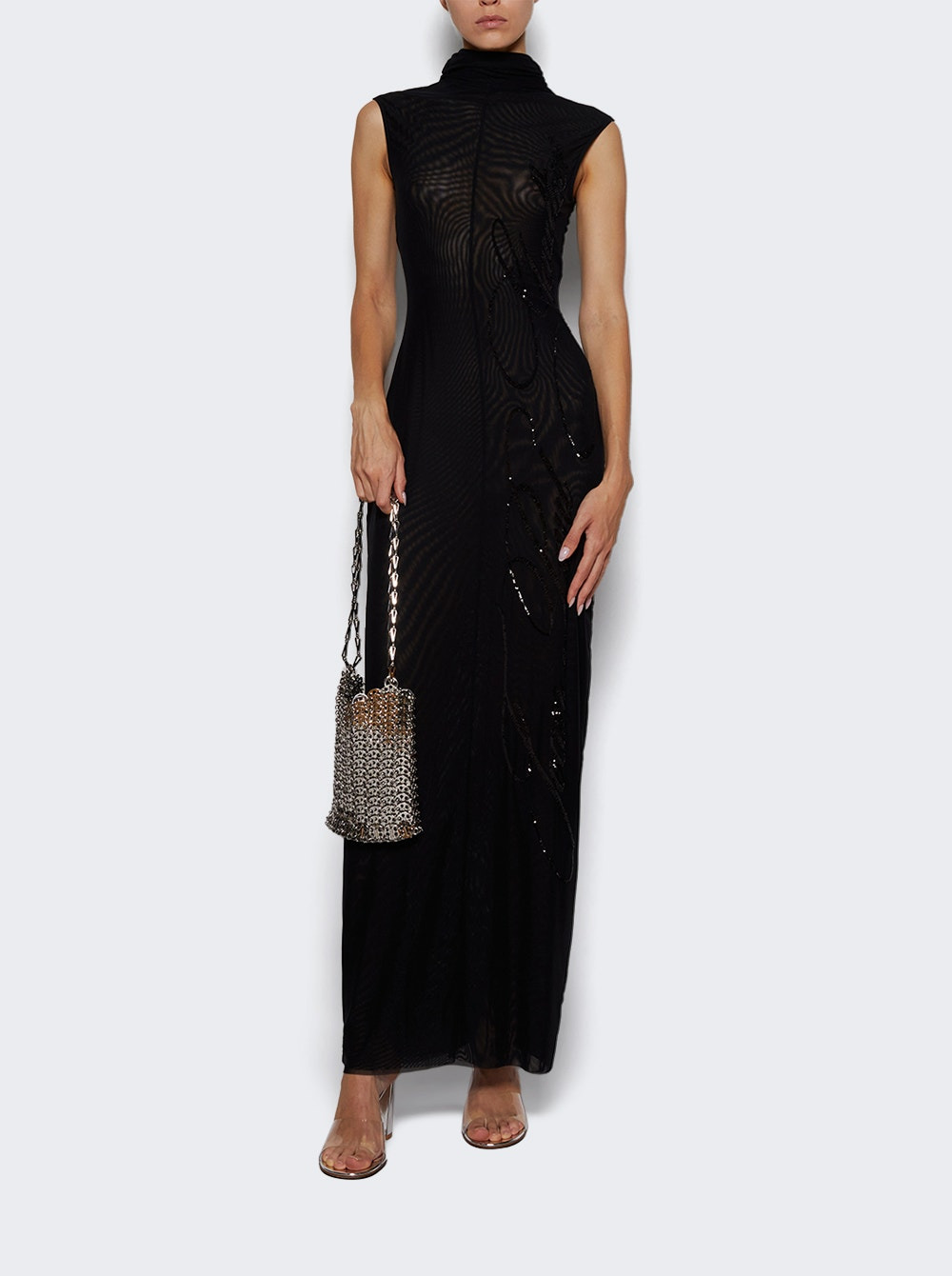 Long Sequin Dress Black - 5