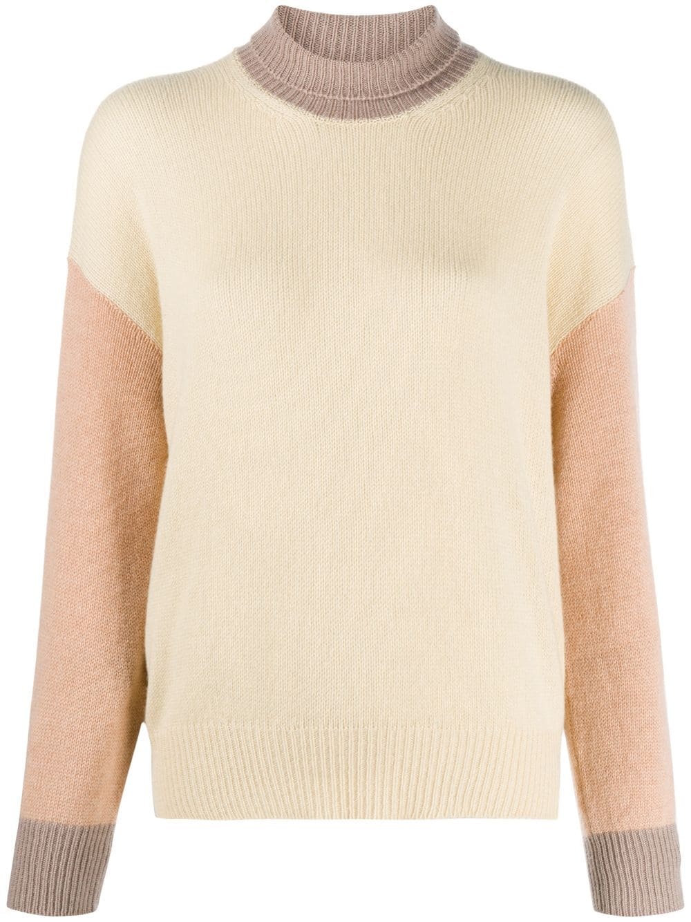 colour-block roll-neck jumper - 1