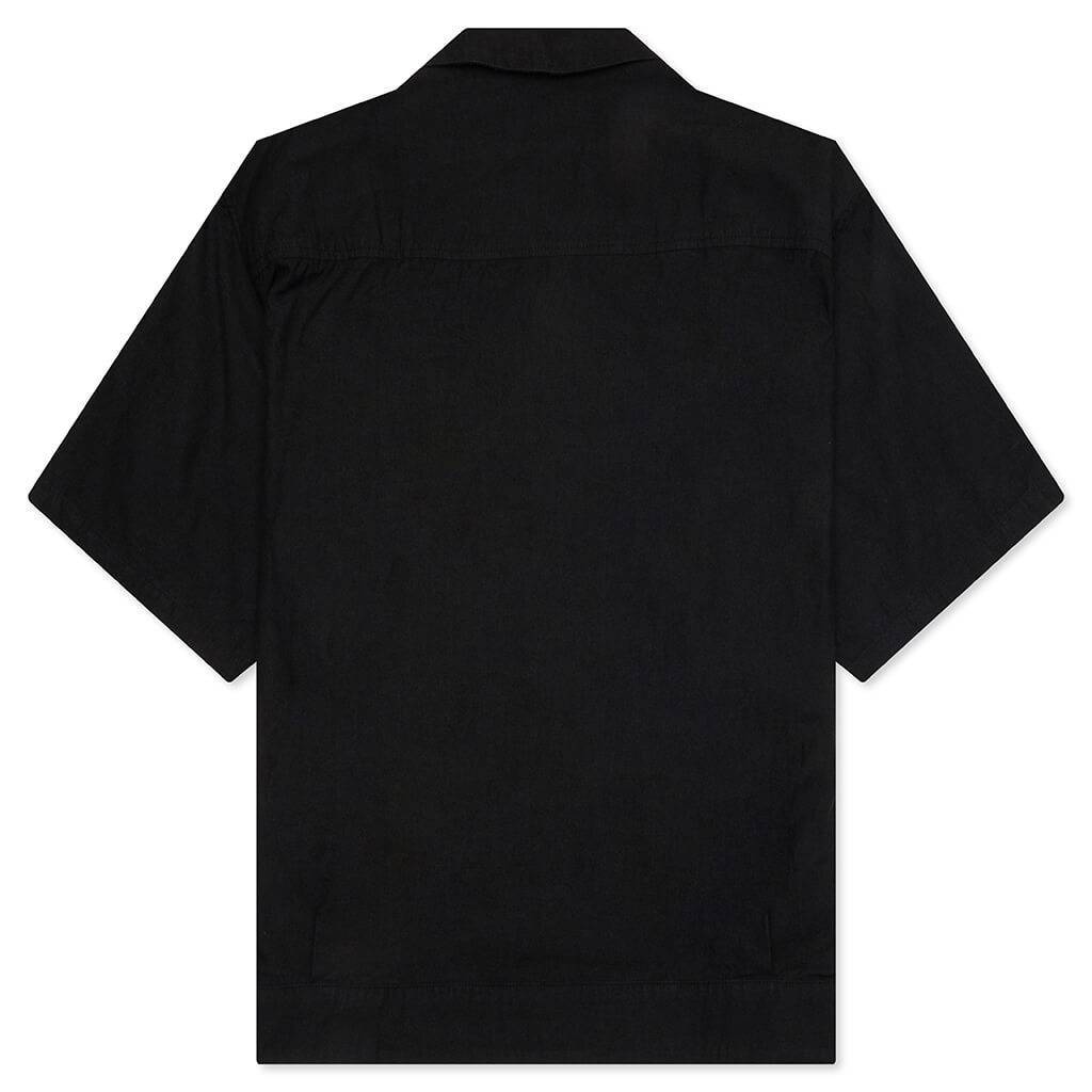 BELTED OFFICER S/S SHIRT - BLACK - 2