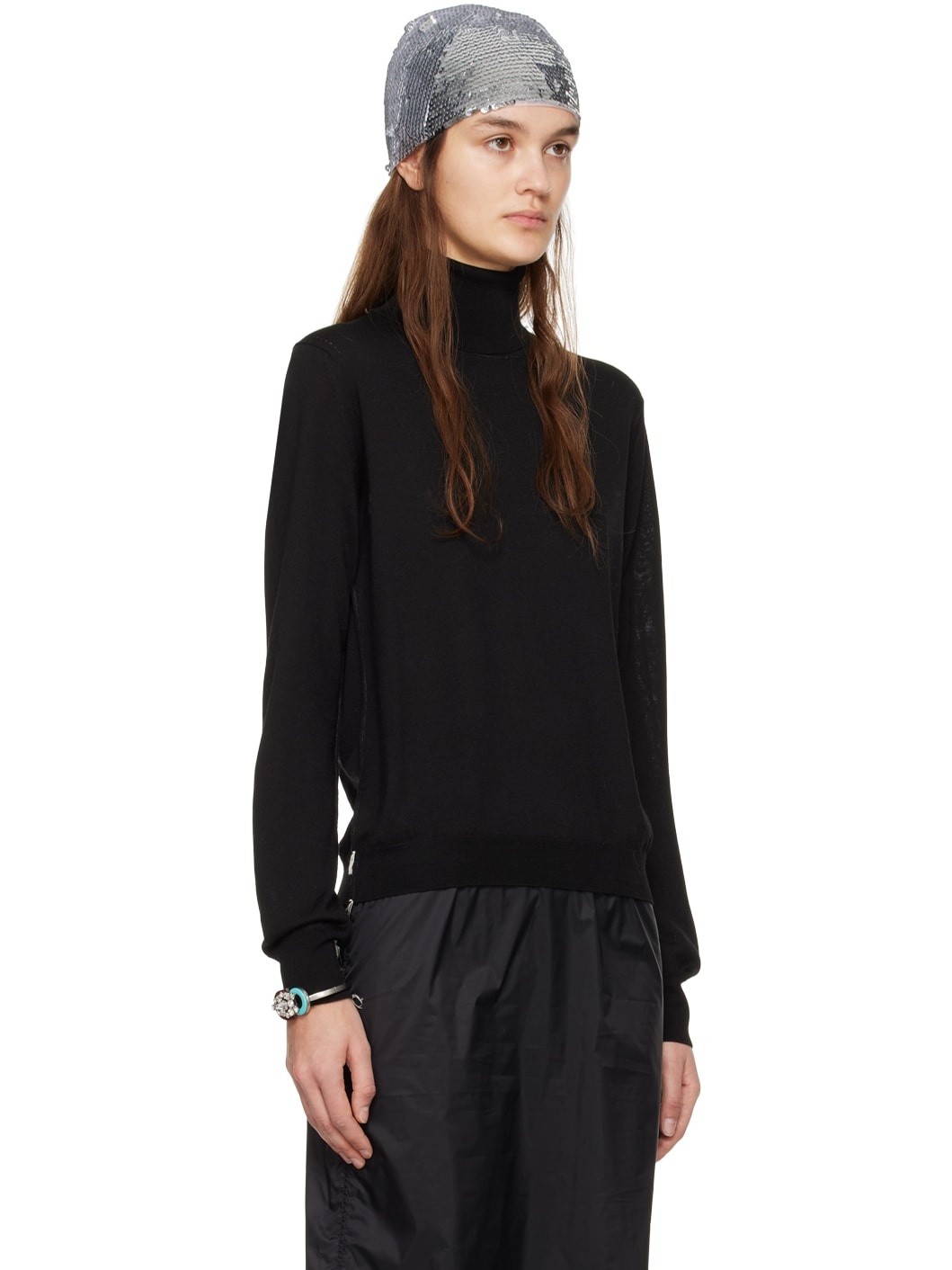 Black Work-In-Progress Turtleneck - 2