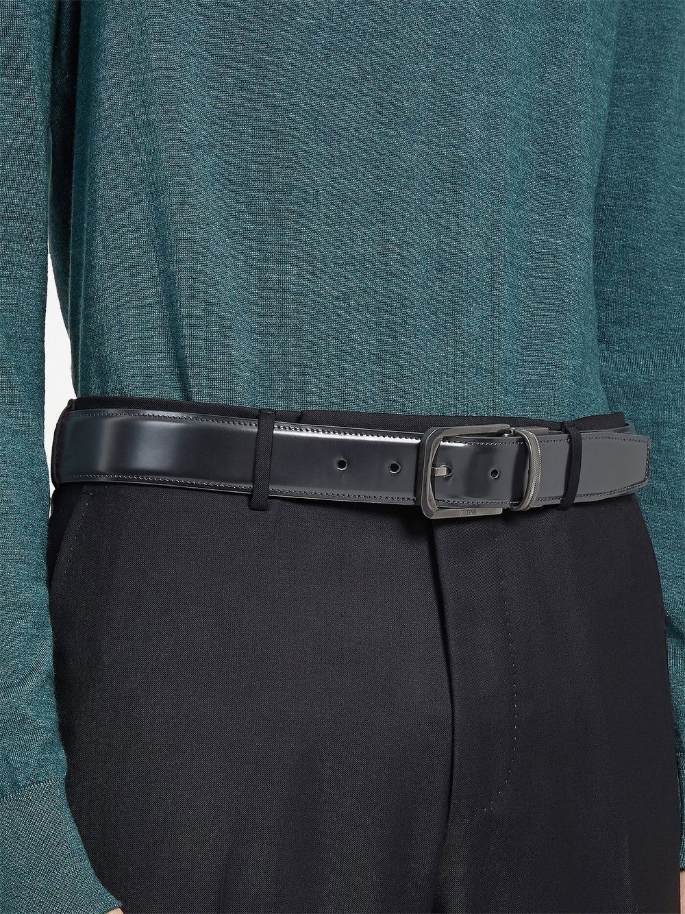 leather reversible buckle belt - 3