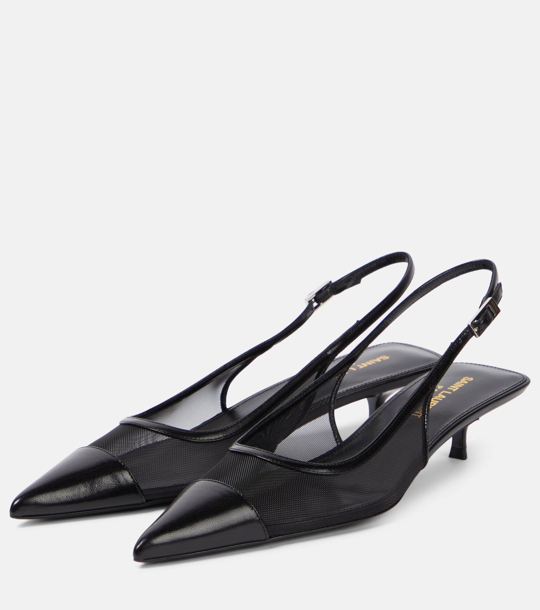 Oxalis 30 leather-trimmed slingback pumps - 5