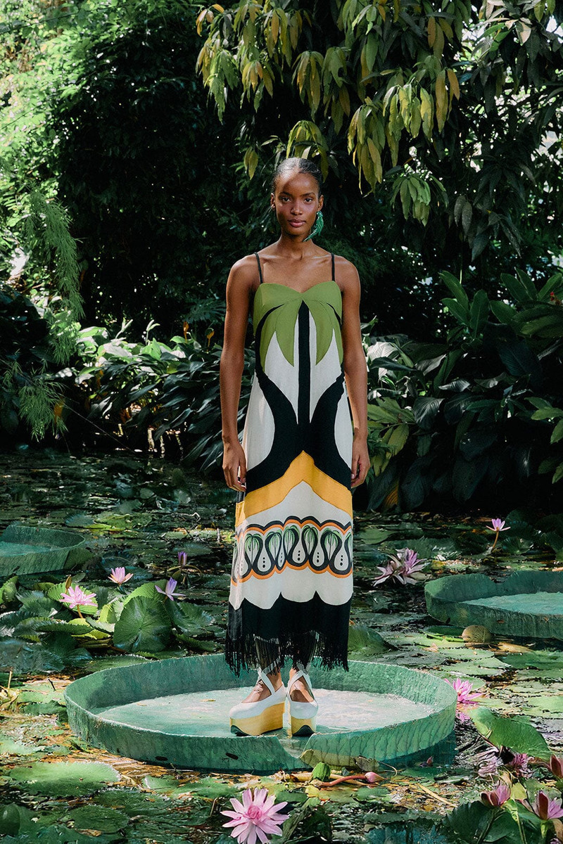 Off-White Coconut Tree Flow Lenzing™ Ecovero™ Euroflax™ Dress 1