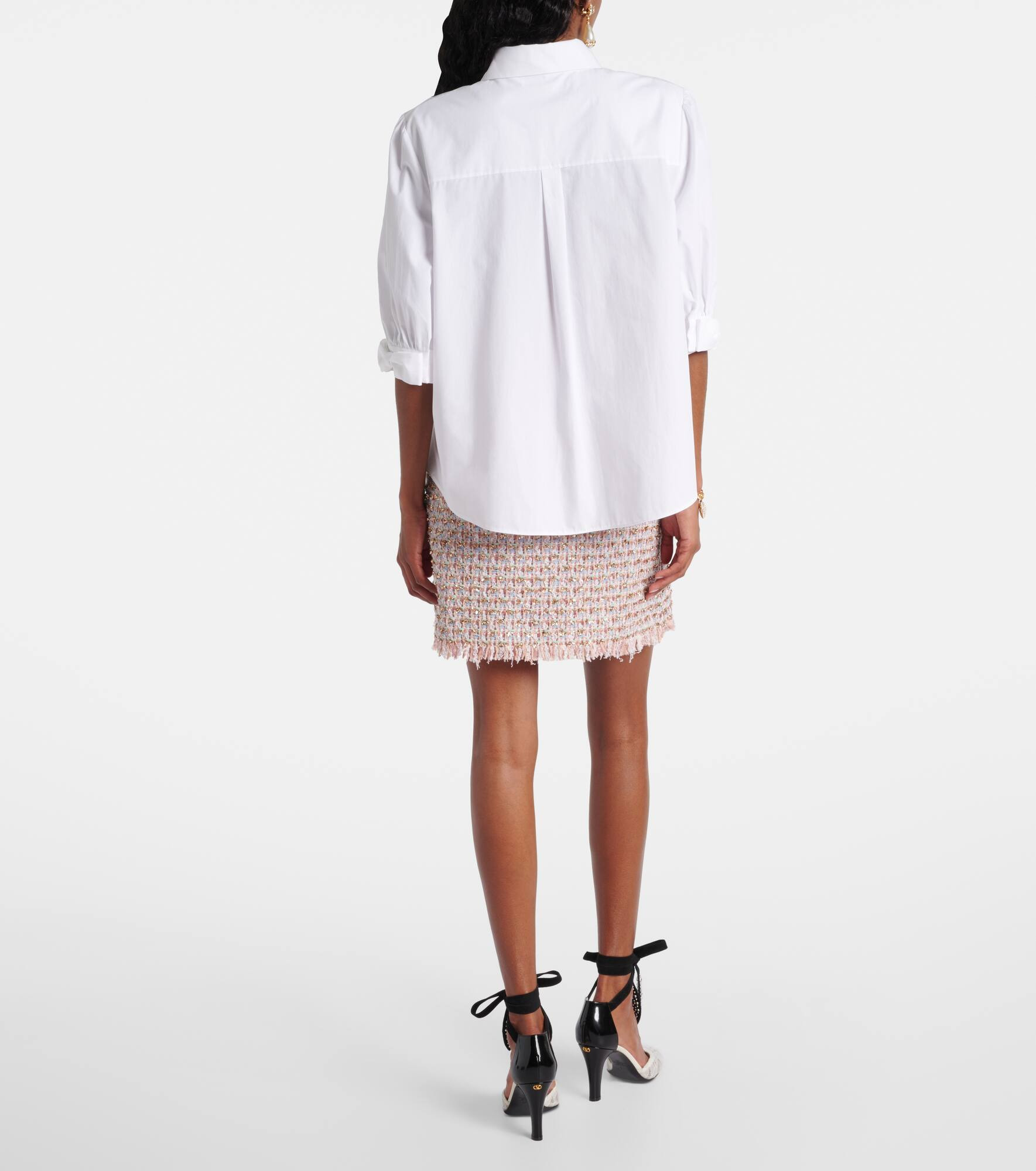 Bow-detail cotton poplin shirt - 3