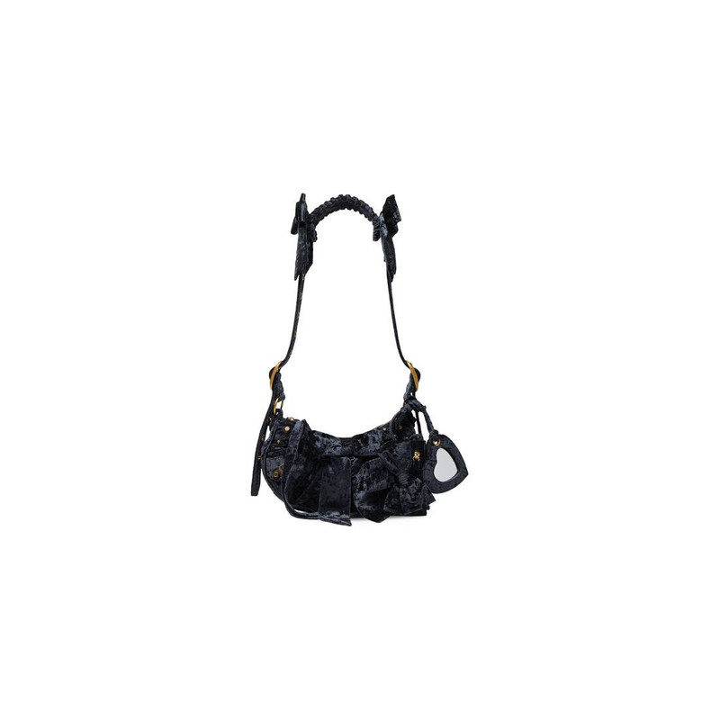 le cagole xs shoulder bag crushed velvet 1
