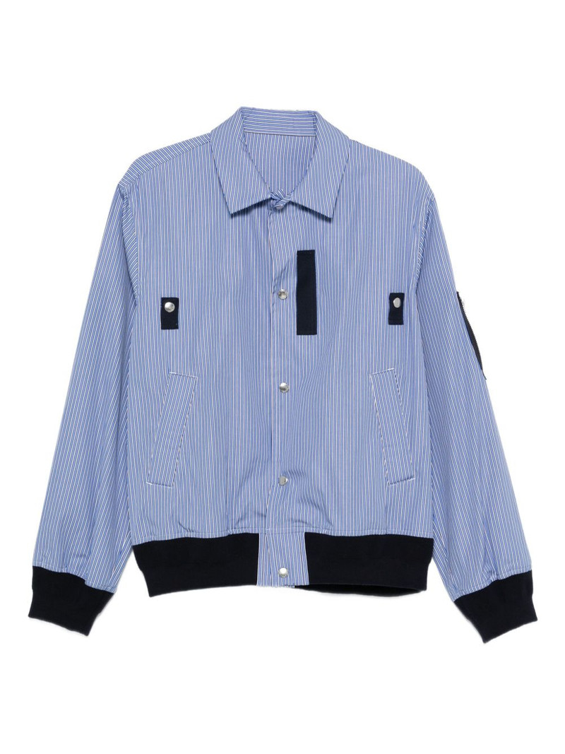 striped panelled bomber jacket 1