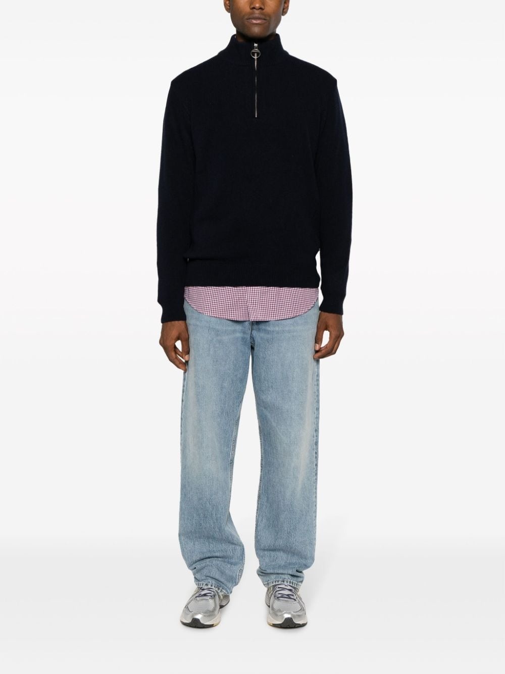 funnel-neck zip-up wool jumper - 2