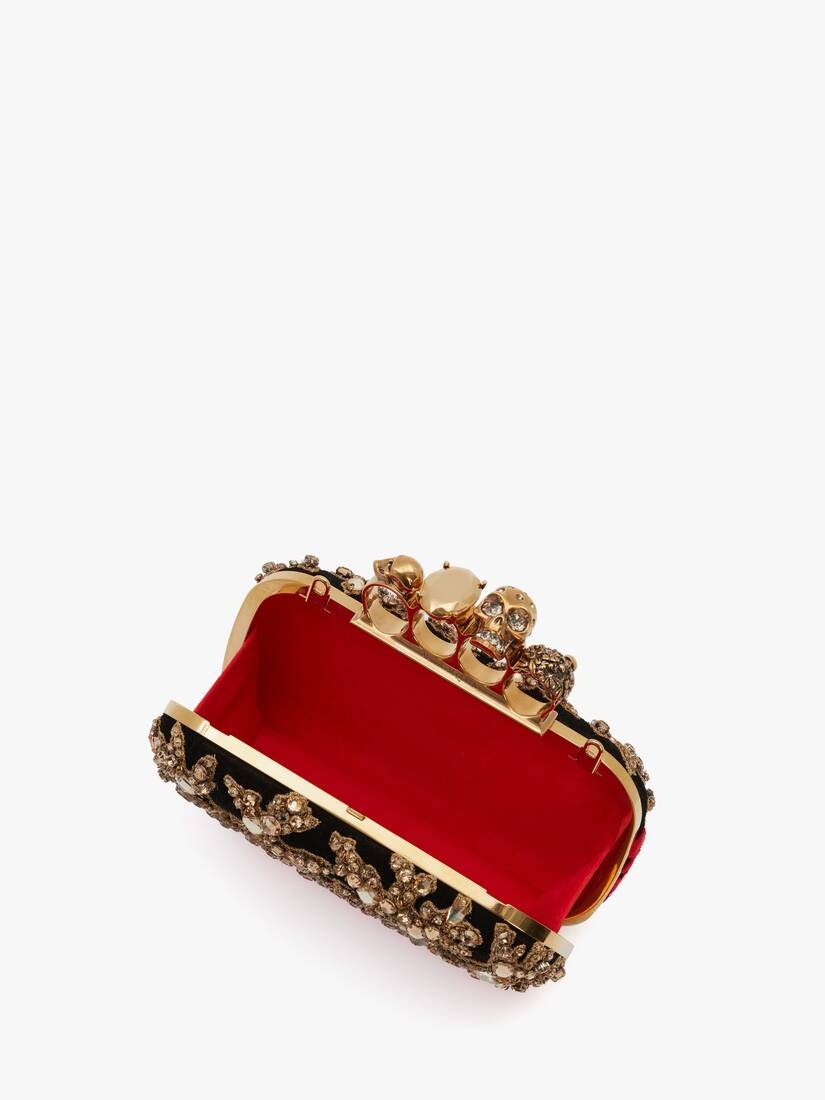 Skull Four-ring Clutch in Black - 4