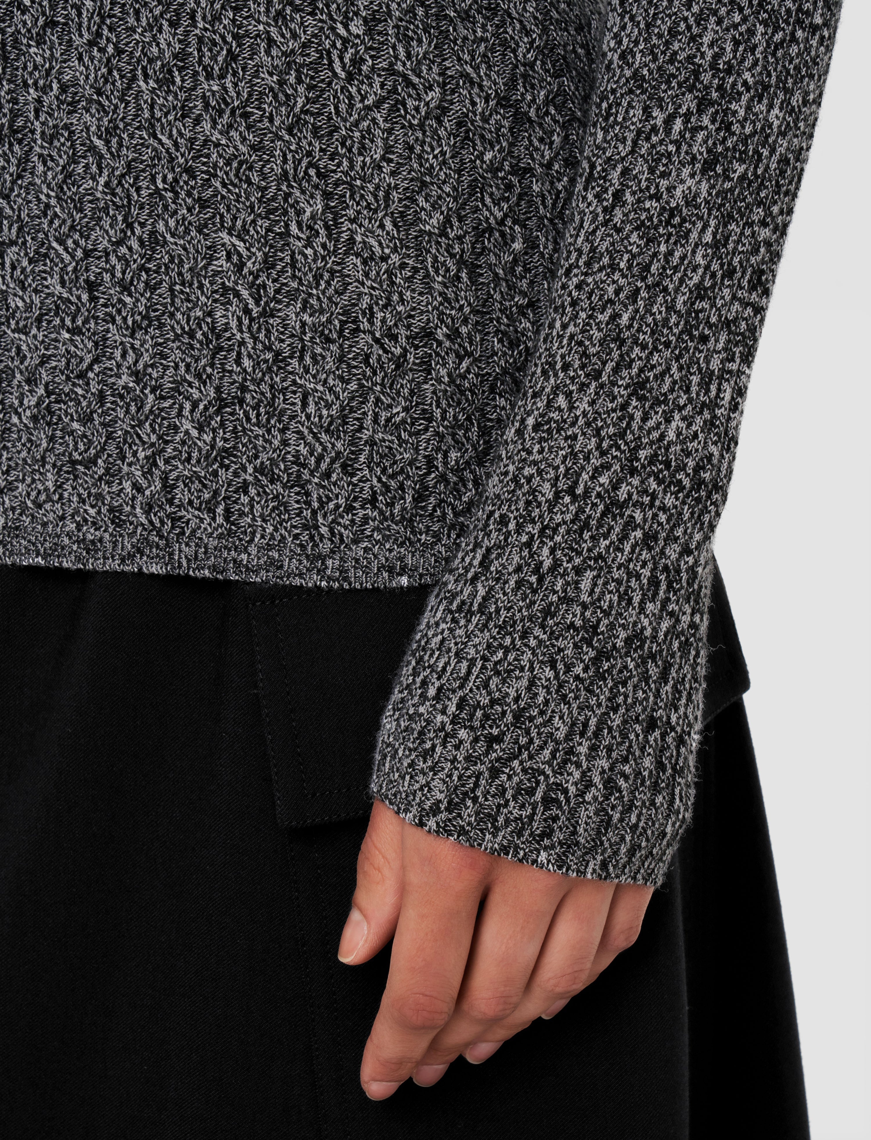 Ribbed Cable Knit High Neck Jumper - 6