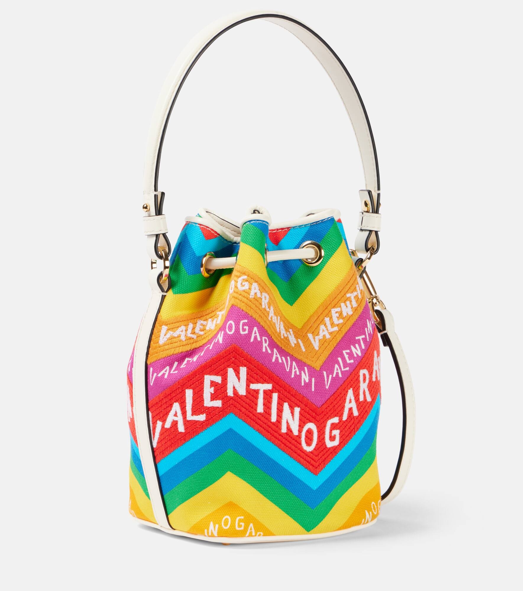 VLogo Mini canvas bucket bag - 4