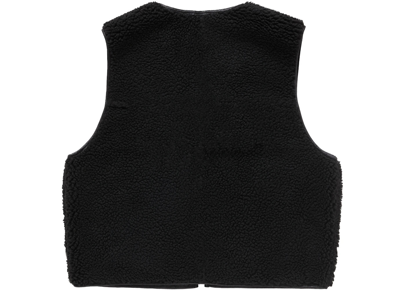 Supreme Reversible Faux Shearling Work Vest Black - 4