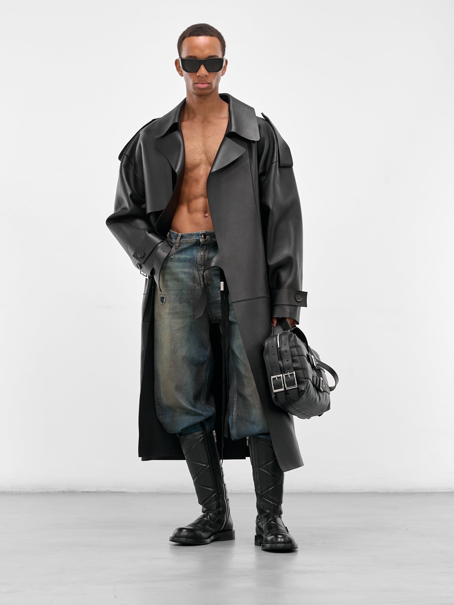 Black Sheep Leather Trench Coat - 6
