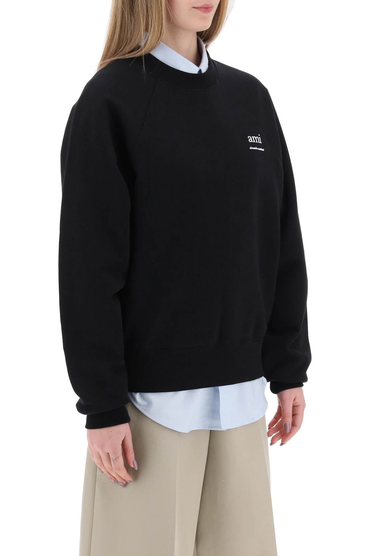 スウェット・トレーナー Ami Paris Felpa In Cotone Organico Con Logo AMI Paris Felpa Girocollo In Cotone Organico | wananluxury